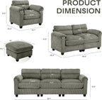 HAOMARKETS Corduroy Sofa Set, Upholstered Loveseat - Image 2