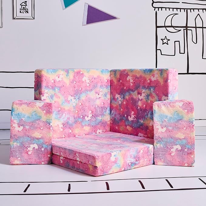 YOURIGAMI Kids and Toddler Play Couch, Convertible Folding Sofa, Durable Foam - Image 3