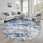 Round Area Rug for Living Room: 8 ft Washable Modern Abstract Soft Thin Rug by FXRHLP
