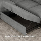 Belffin Chenille Sectional Sleeper Sofa - Image 5