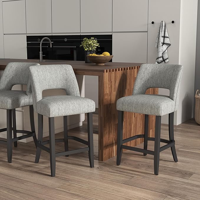 VKNOW Bar Stools Set of 2, Modern Counter Stools - Image 3