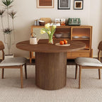 Round Dining Table for 4, Modern Farmhouse Kitchen Table, 47 Inch Small Circle by WelcometoFurnitureSalon