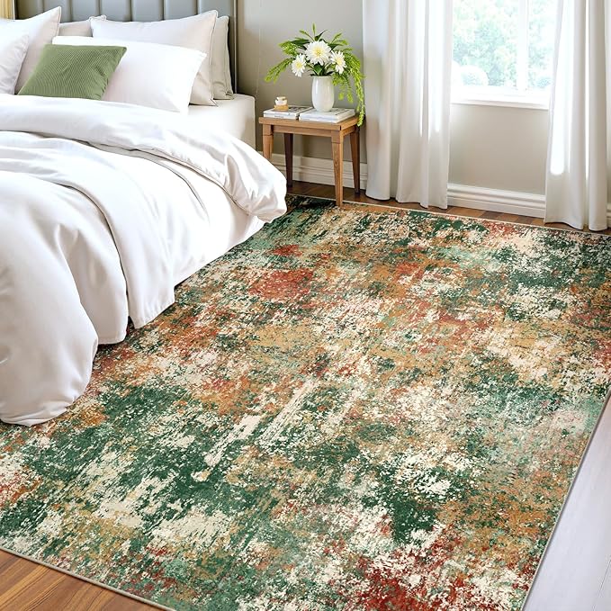 RELEANY Washable Area Rugs 6'x8' Non-Slip Modern Abstract Soft - Image 3