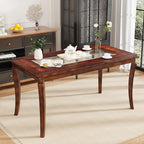 59” Dining Table with 8mm Tempered Glass Top, Farmhouse Kitchen Dinner Table by MODERION-YourHomeSoulMate