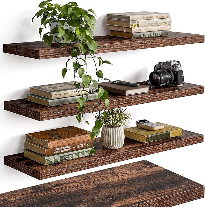 YUFLINX 23’’Rustic Brown Floating Shelves by Unknown