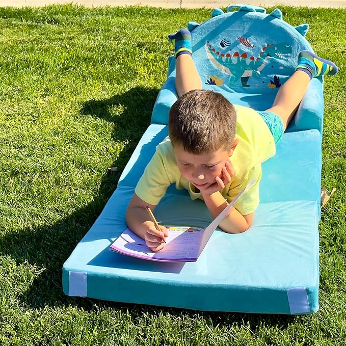 Dinosaur Kids Sofa Bed with Removable Washable Cover & Magic-Tape Backrest – - Image 5