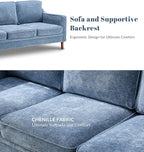 Kingfun Living Room Furniture Sets, 3 Seater Couch and Loveseat, Mid Century - Image 4