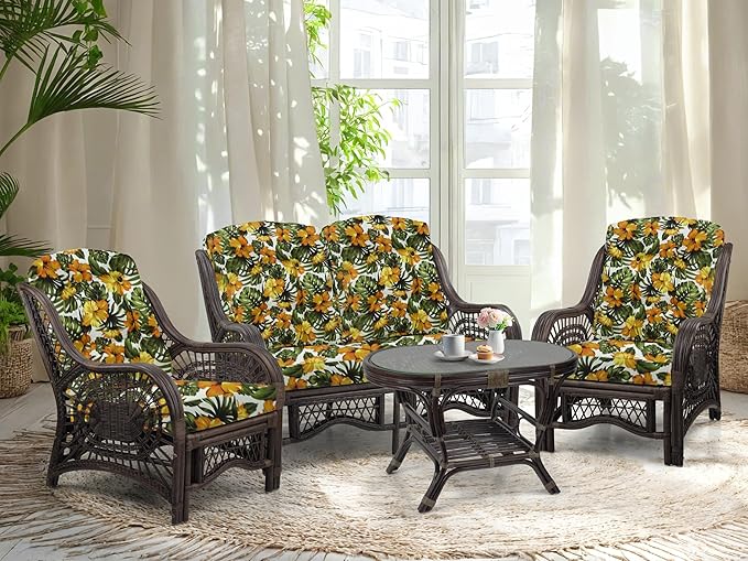 Malibu Lounge Loveseat Sofa Natural Rattan Wicker Handmade Design - Image 5