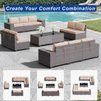 Outdoor Patio Furniture Set, 12 Pieces Outdoor Sectional Furniture High - Image 8