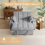 Auvsoce 65'' Chaise Lounge Chair Indoor, 3-in-1 Convertible Sofa Bed - Image 2