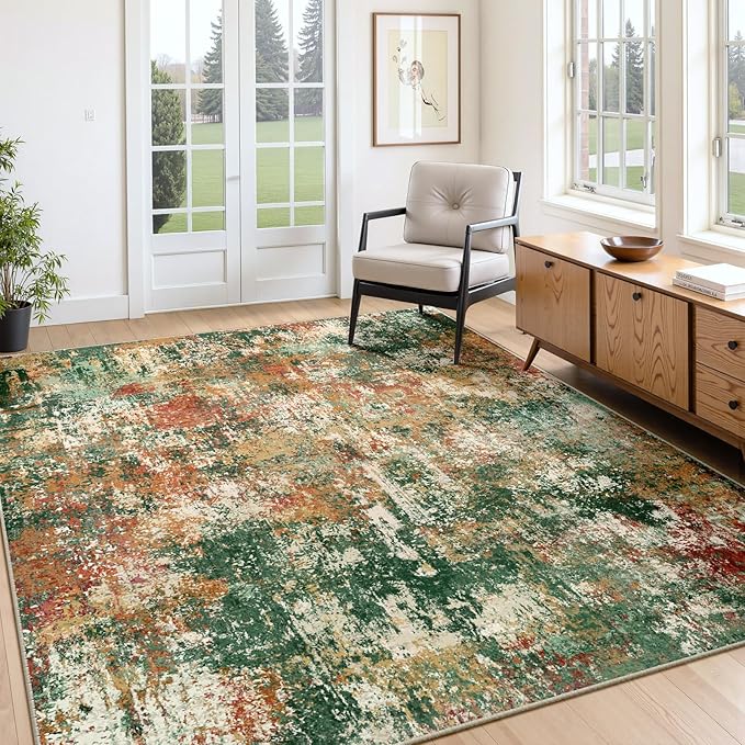 RELEANY Washable Area Rugs 6'x8' Non-Slip Modern Abstract Soft - Image 9