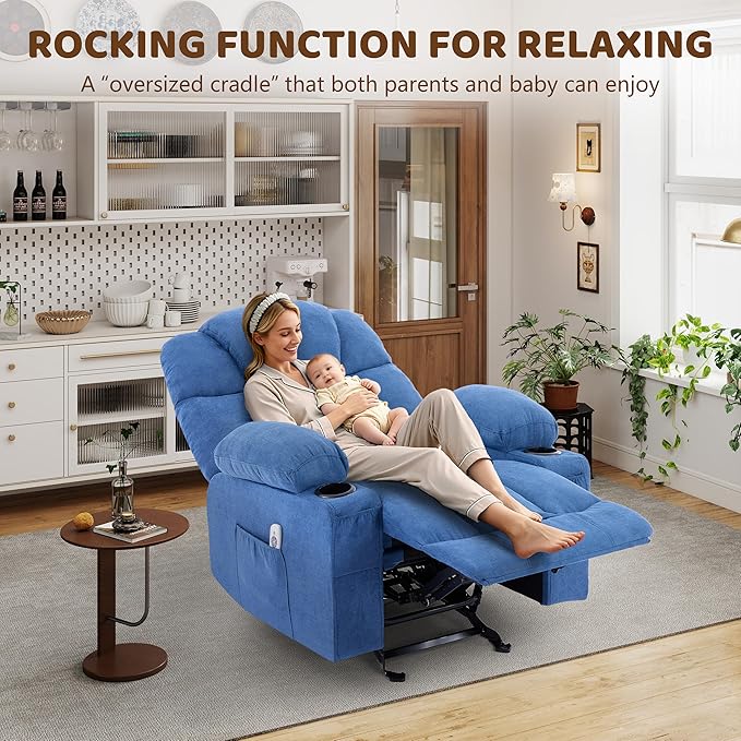 Massage Rocking Recliner Chair, Ergonomic Recliners Sofa - Image 5