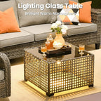 ovios 10 Pieces Patio Furniture Set, Outdoor Wicker Sofa Couch - Image 3