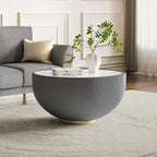 Round Marble Coffee Table Set of 2, 2 Piece White Coffee Table and End Table - Image 6
