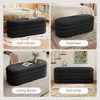 Busaurus Storage Ottoman Bench 49.2 Inch Upholstered Fabric Storage Bench - Image 7