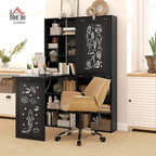 HOMCOM Foldable Convertible Writing Table, Wall Mounted Space-Saving Computer - Image 2