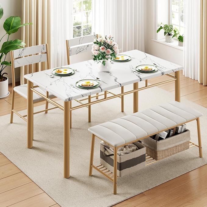 IRONCK Dining Table Set for 4, Kitchen Table - Image 3