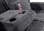 Betsy Furniture Soft Microfiber Manual Reclining Sofa Set, Sofa w/Dropdown Table - Image 3