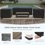 UDPATIO Aluminum Patio Furniture Set, Faux Wood Grain Modern Outdoor Furniture - Image 8