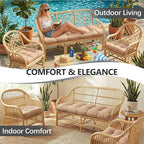 3 Pcs Wicker Chair Cushions Patio Loveseat Chaise Cushion Set - Image 5