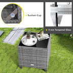 COSTWAY 3-Piece Patio Furniture Set, Outdoor Wicker Rattan Sofa - Image 6