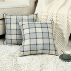 Stellhome Pack of 2 Linen Buffalo Check Throw Pillow Covers Farmhouse Plaid by Stellhome