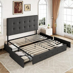 Allewie Upholstered Queen Size Platform Bed Frame - Image 8