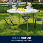 Flash Furniture Freeman 4' Round Plastic Folding Table - Image 8