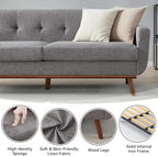 Kingfun 77.2" W Loveseat Sofa, Mid Century Modern Decor Love Seat Couches - Image 5