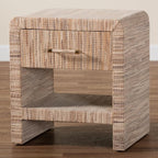 Bali & pari Callan Bohemian Woven Natural Grasscloth 1-Drawer Nightstand - Image 11