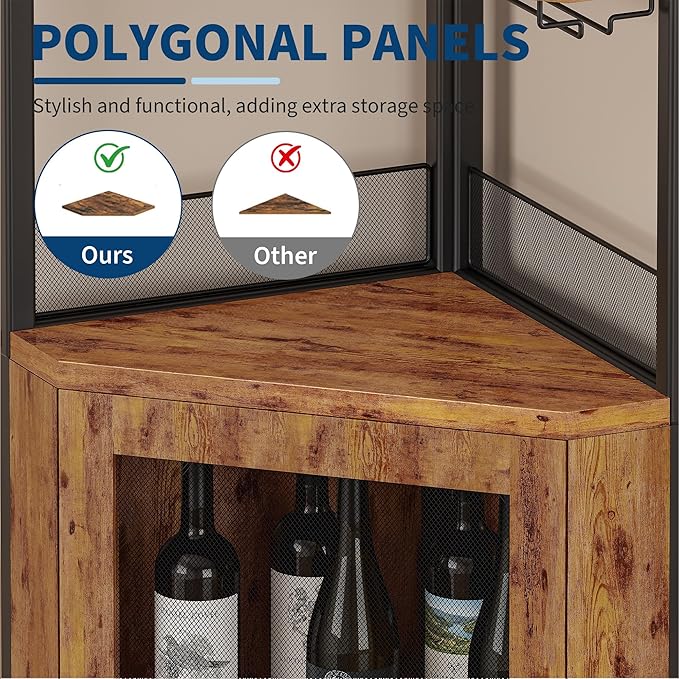 GarveeHome Corner Bar Wine Cabinet - Image 8