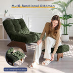 MAXYOYO Accent Chair with Ottoman Adjustable Backrest, Tufted Living Room Chair - Image 7