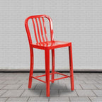 Flash Furniture Commercial Grade 24" High Red Metal Indoor-Outdoor Counter - Image 2