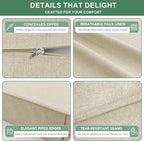 Summsun Patio Chair Cushions Set of 2, Faux Linen Outdoor Furniture Cushions - Image 5