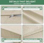 Summsun Patio Chair Cushions 24 x 24 Inch, Faux Linen Outdoor Furniture Cushions - Image 5