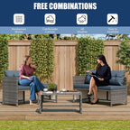 Vongrasig 3 Pieces Patio Furniture Sets, All-Weather Wicker Outdoor Sofa Couch - Image 6