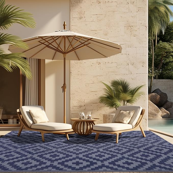 SAND MINE Reversible Mats, Plastic Straw Rug, Modern Area Rug, Large Floor Mat - Image 5