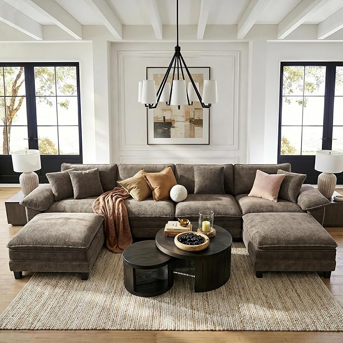 HERA'S HOUSE 158" Modular Sectional Sofa, Oversized U Shaped Couches by HERASHOUSE