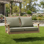 Summsun Water Resistant Outdoor Chair Cushions, Faux Linen Backrest and Deep - Image 2