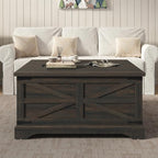 Furnideco 35.5''W Square Coffee Table Farmhouse Lift top Coffee Table - Image 4