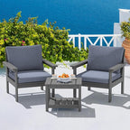 SERWALL HDPE Patio Sofa Set, 3-piece Sectional Outdoor Furniture Set, All by SERWALL