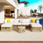 7 Pieces Outdoor Patio Furniture Sectional Sofa Set by VilroCaz