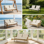 3 Pcs Wicker Chair Cushions Patio Loveseat Chaise Cushion Set - Image 6