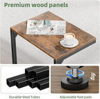 Simple Trending C Shaped Side Table, Small End Table Set of 2, TV Trays Sofa - Image 6