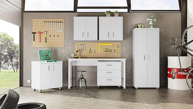 Manhattan Comfort Fortress 30" Floating Textured Metal Garage Cabinet - Image 7