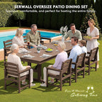 SERWALL Outdoor Dining Table, All Weather HDPE Patio Dining Table - Image 6