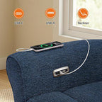 MCombo 64.6" Wall Hugger Power Loveseat Recliner Sofa - Image 7