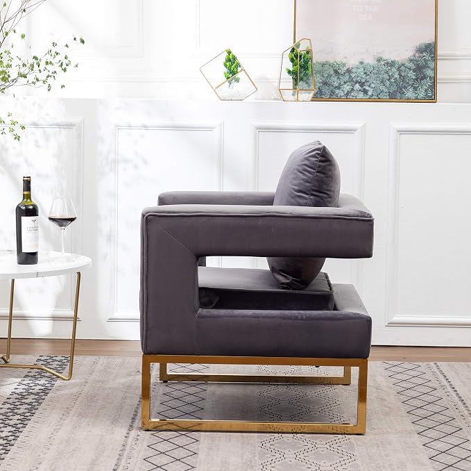 Roundhill Furniture Lenola Upholstered Accent Arm Chair - Image 5