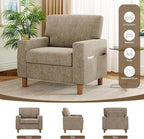 Mid Century Modern Accent Chairs Set of 2, Chenille Comfy Living Room Arm Chairs - Image 8