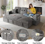 90 Inch Modular Sectional Sleeper Sofa Bed, 4 in 1 Pull Out Couch Bed - Image 4